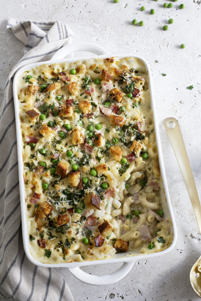 Mac and Cheese with ham and peas Frozen For You